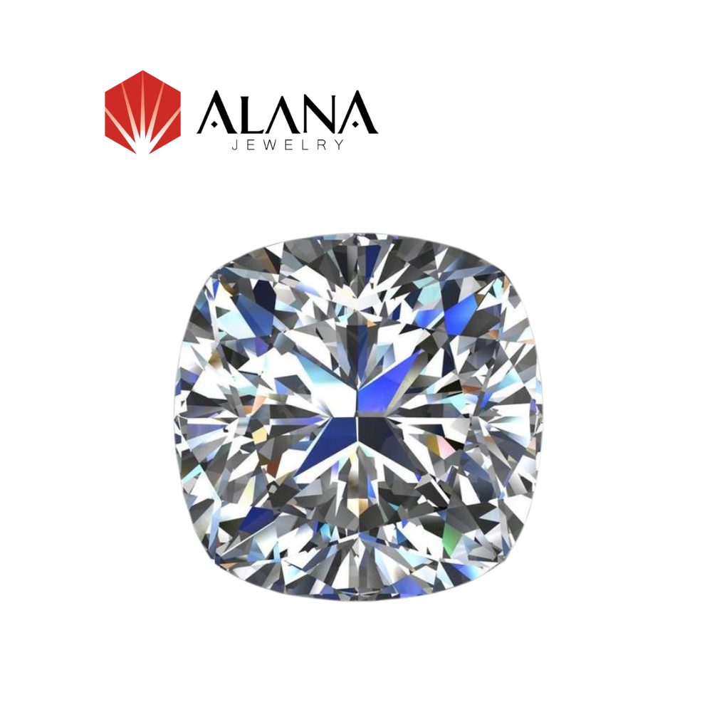 Kim cương Moissanite Cushion Độ sạch D/FL