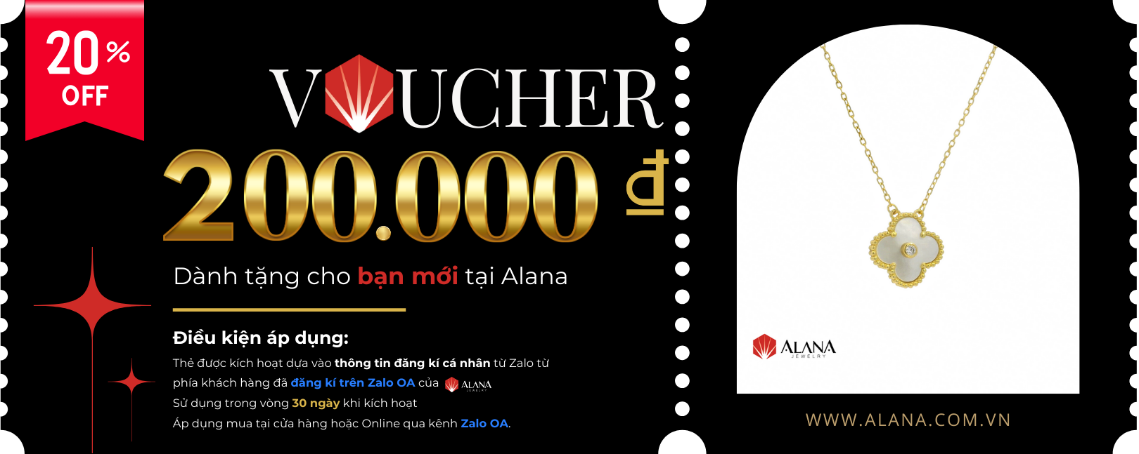 Nhận ngay mã giảm giá 20% cho đơn hàng đầu tiên và voucher 200.000đ cho đơn tiếp thứ hai