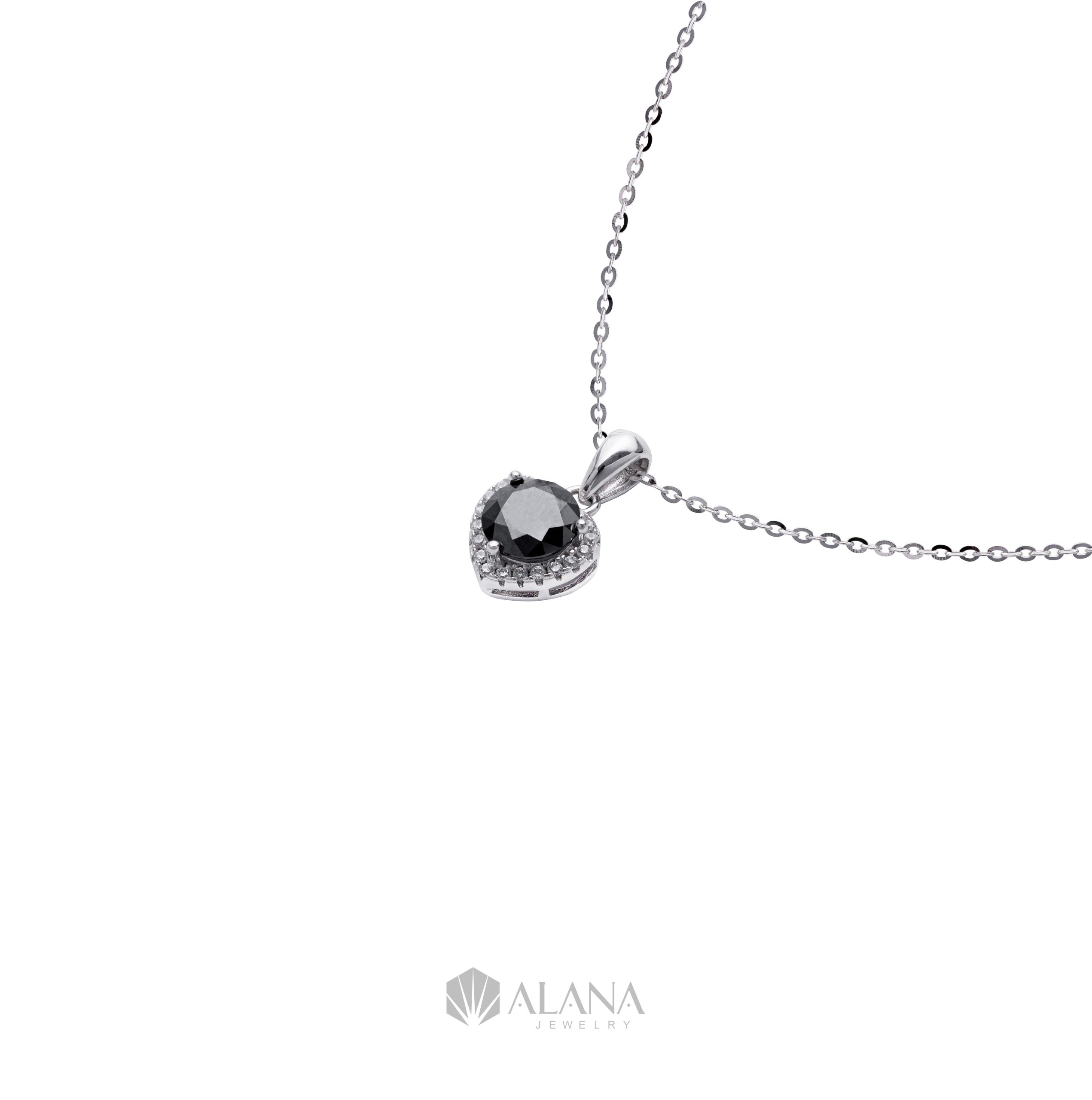 Dây Chuyền Mix Mặt Tim Đen Đính Moissanite - NLWS065012 - Ảnh 4