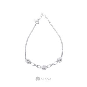 Lắc Tay Mix Mặt Hoa Kết Thiết Kế Bạc 925 - BRWS002