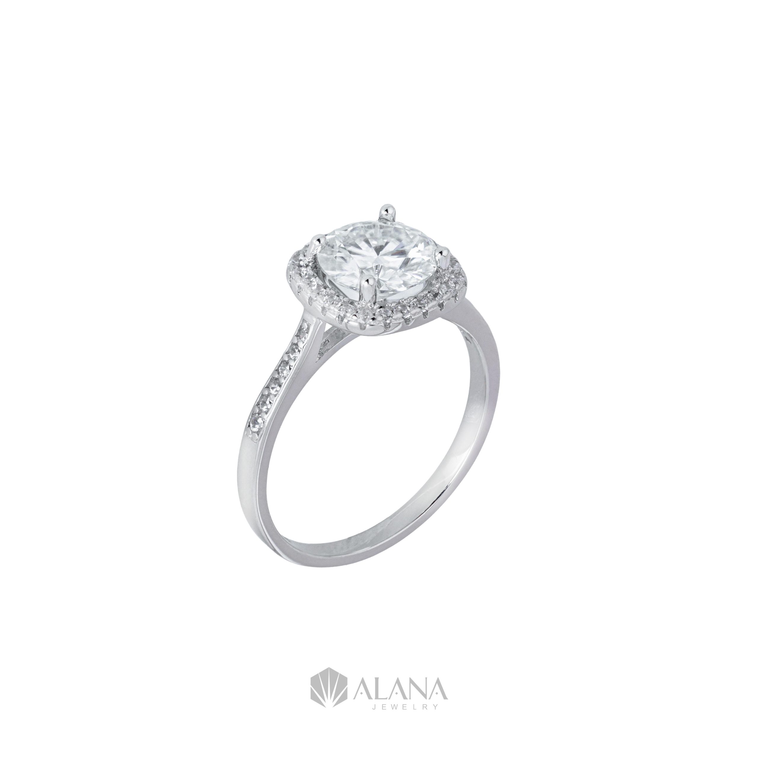 Nhẫn Vuông Đính Moissanite - RWS080011