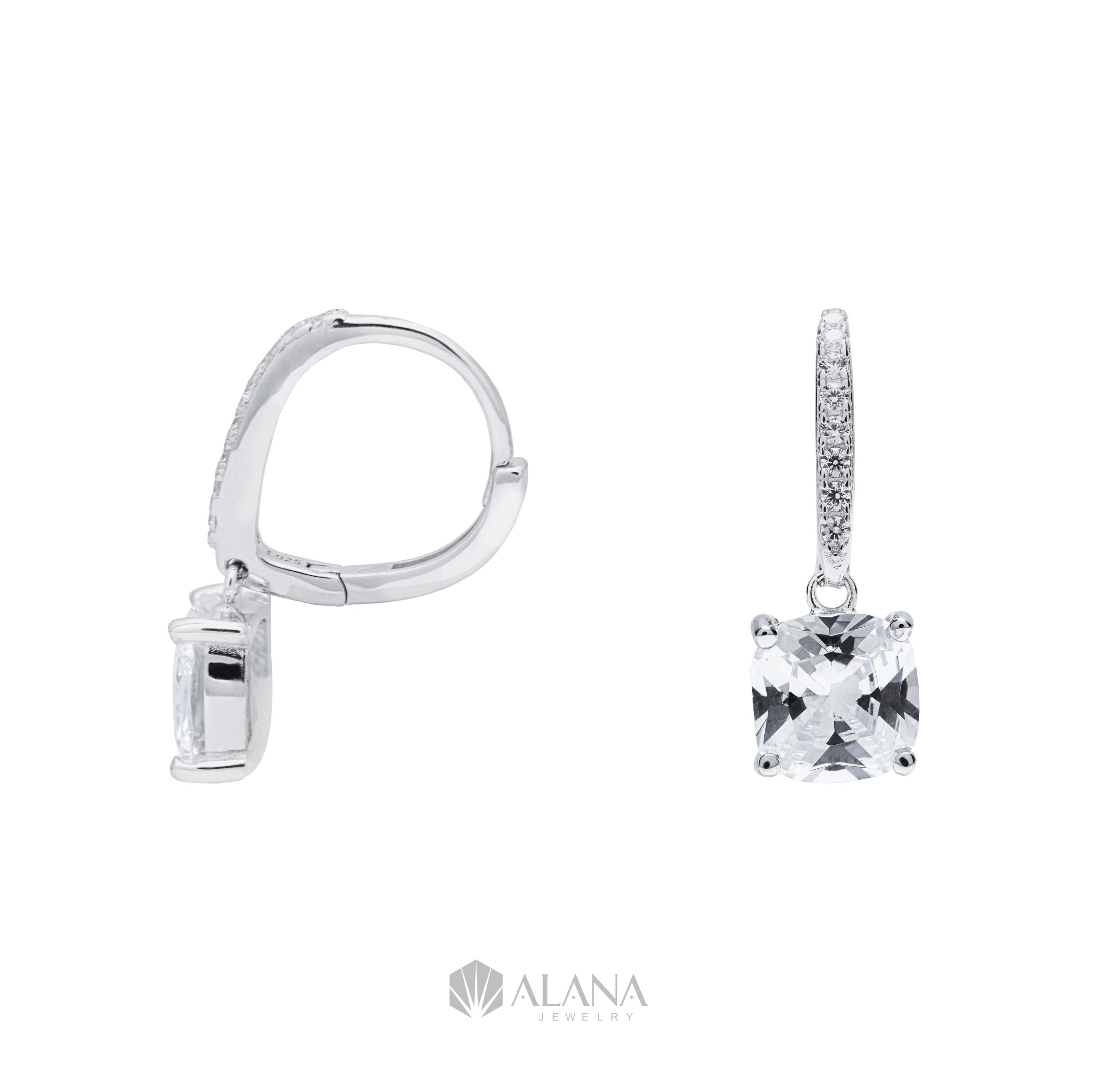 Bông Tai Hình Cushion Thiết Kế Đính Đá CZ - EWS080006 - Ảnh 4