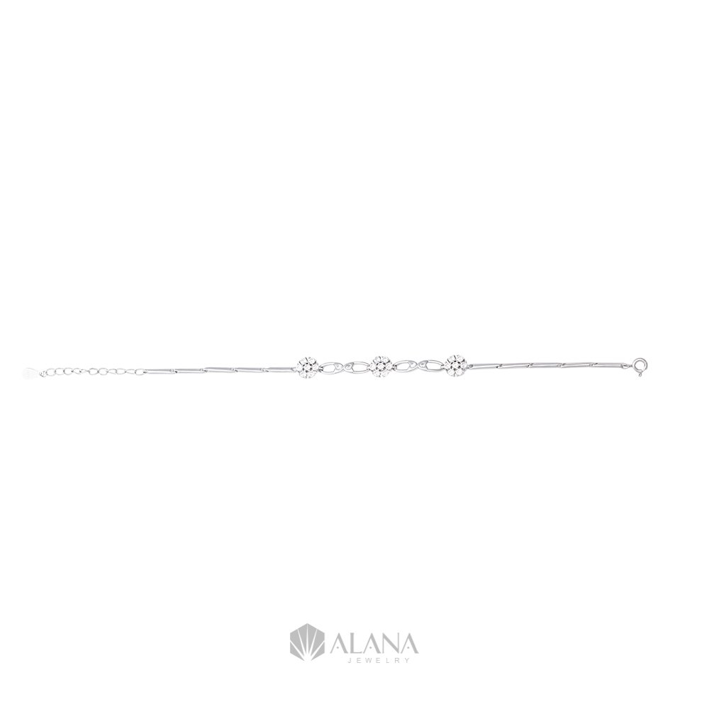 Lắc Tay Mix Mặt Hoa Kết Thiết Kế Bạc 925 - BRWS002 - Ảnh 4