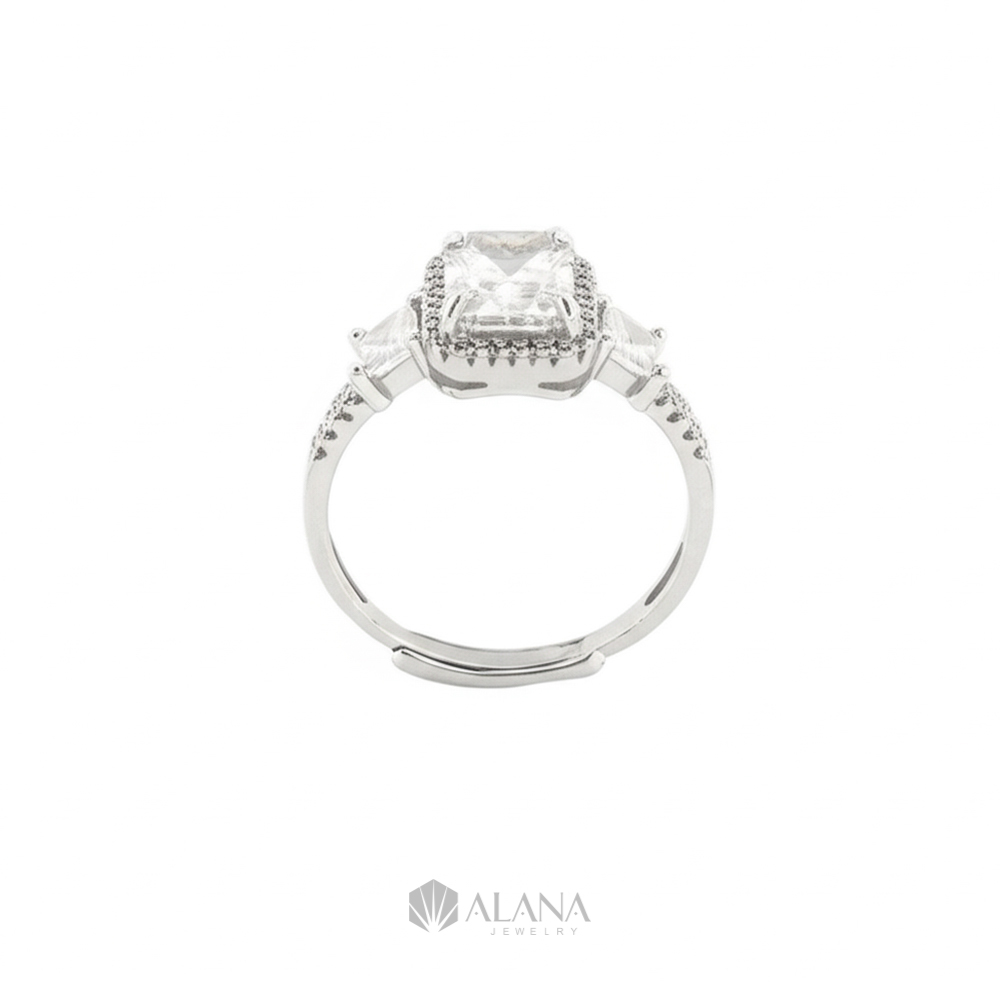 Nhẫn Chữ Nhật Đai Đính CZ - RWS080016 - Ảnh 4