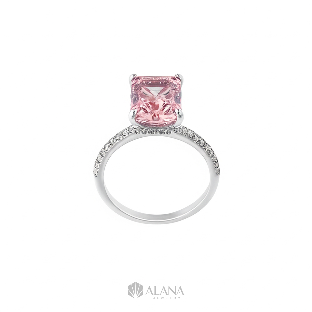 Nhẫn Radiant Hồng Xoàn Nam Phi - RWS090002 - Ảnh 4