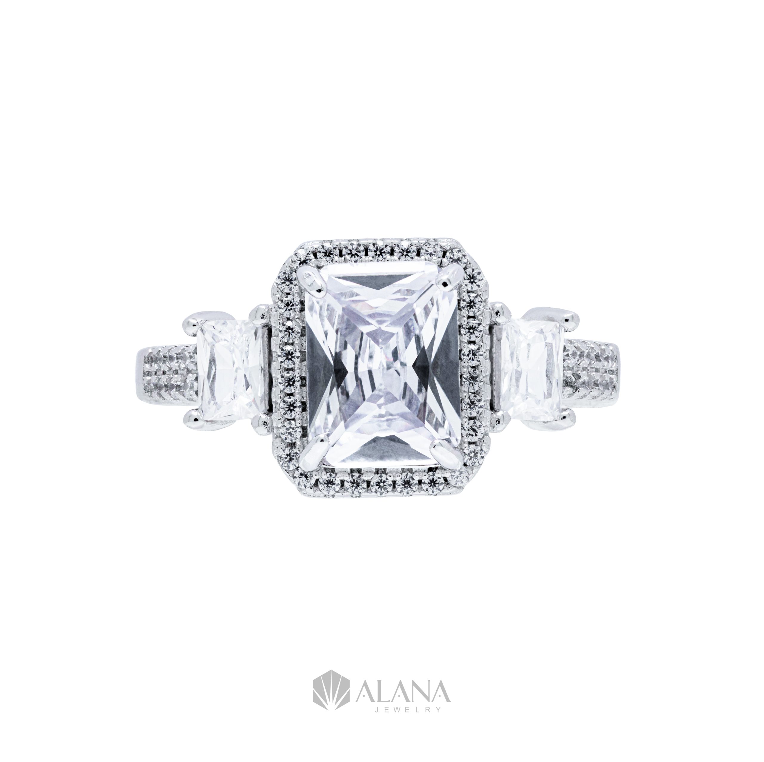 Nhẫn Chữ Nhật Đai Đính CZ - RWS080016 - Ảnh 5