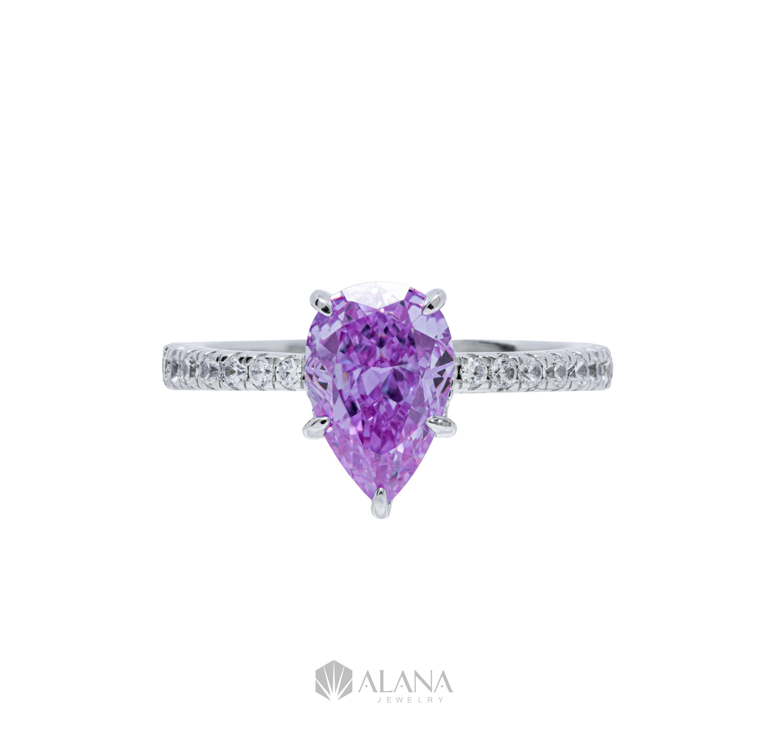 Nhẫn Giọt Tím Xoàn Nam Phi - RWS080010 - Ảnh 5