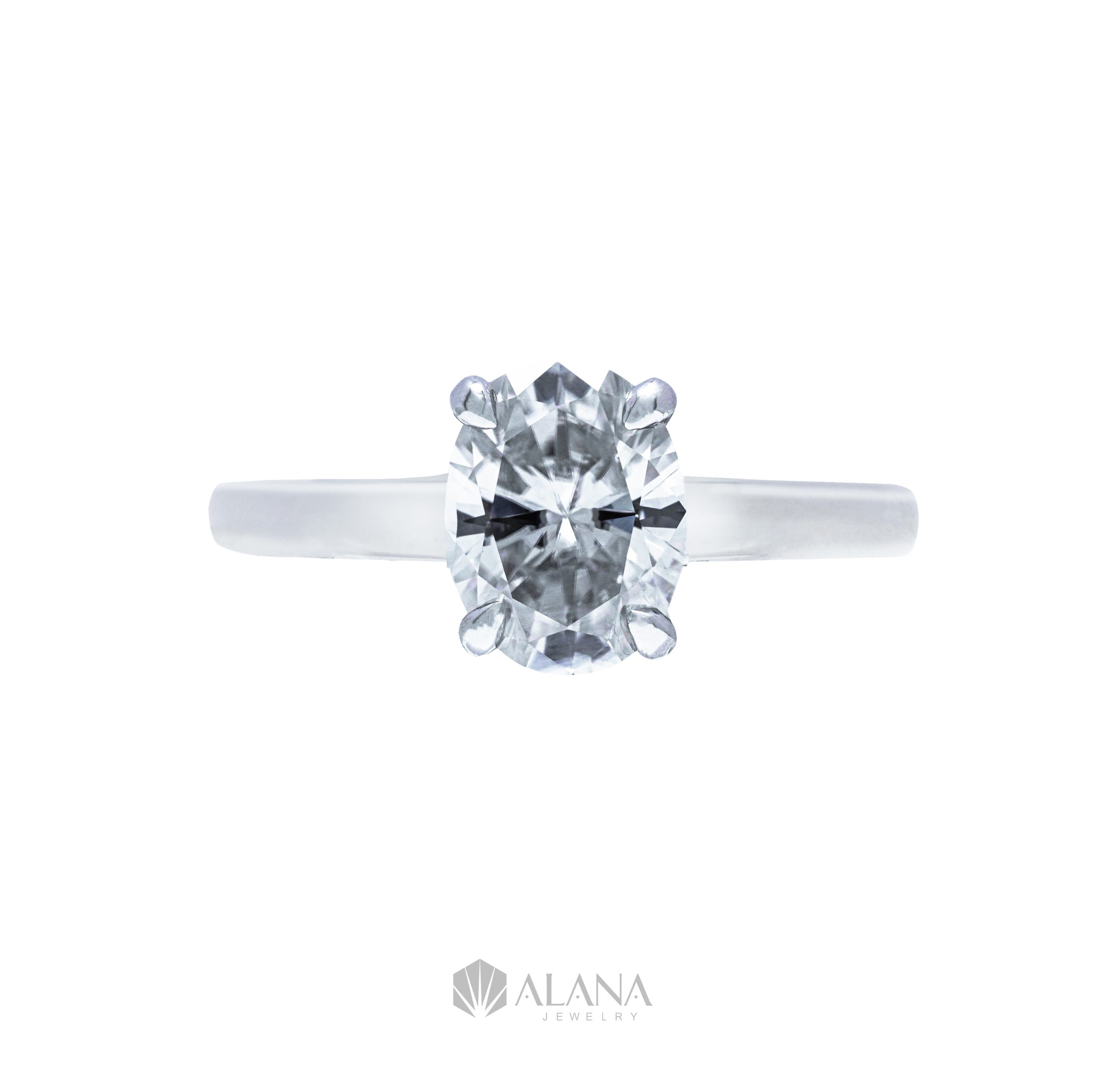 Nhẫn Oval Đính Moissanite Chủ 7x9 - RWS090014 - Ảnh 5