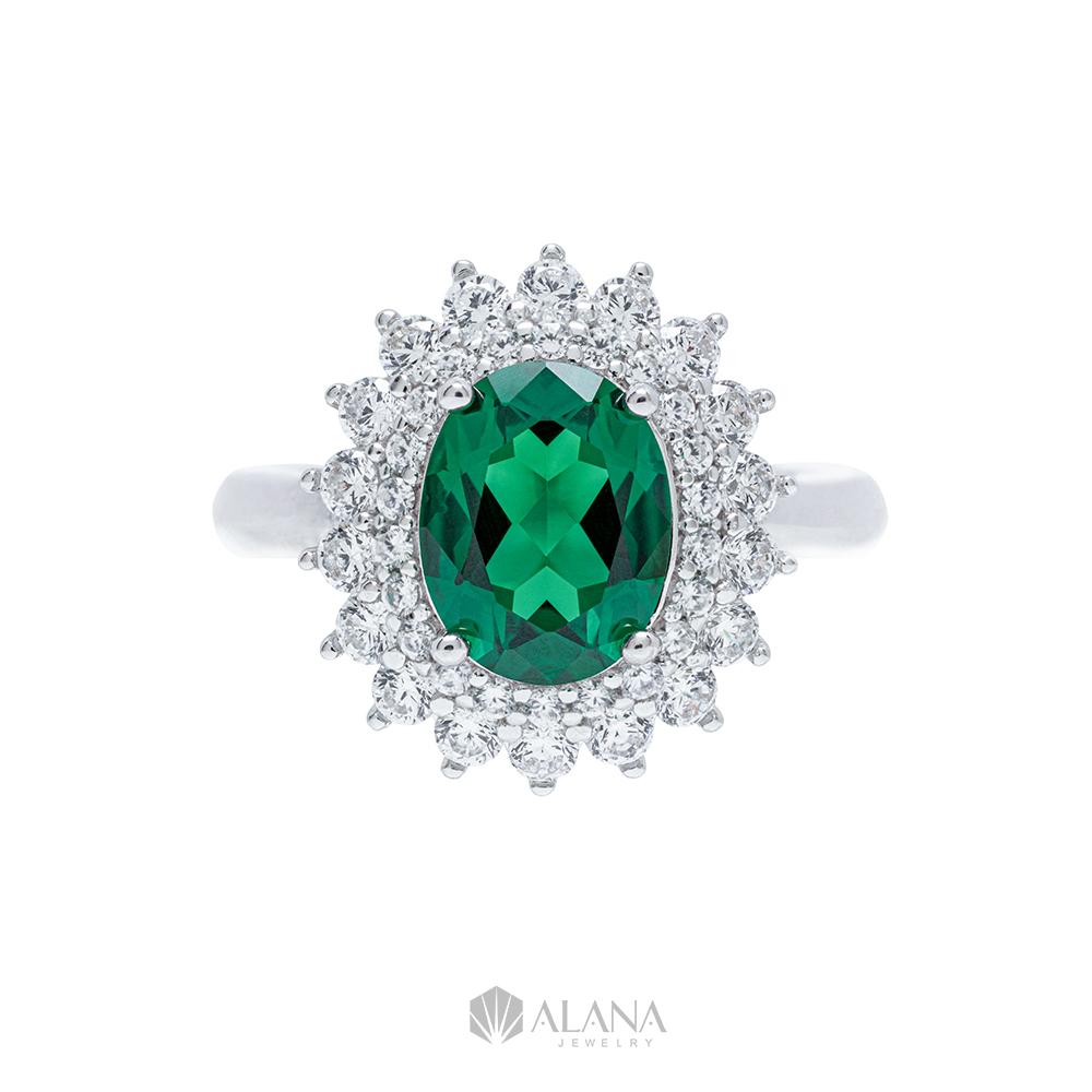 Nhẫn Oval Xanh Lá Đính CZ - RWS090003 - Ảnh 5