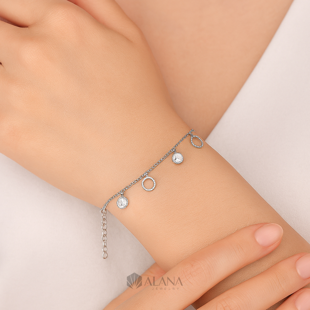 Lắc Tay Mix Mặt Thiết Kế Bạc 925 Xi Vàng Hồng - BRWS001 - Ảnh 2