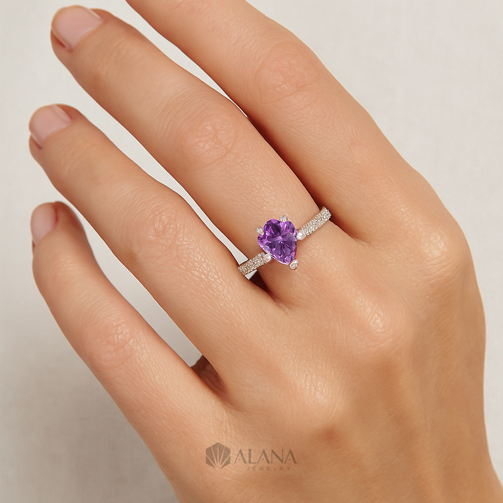 Nhẫn Giọt Tím Xoàn Nam Phi - RWS080010 - Ảnh 6