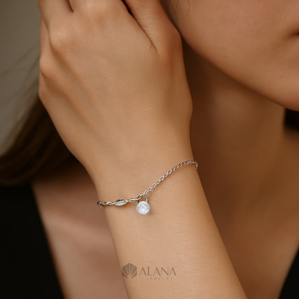 Lắc Tay Mix Ổ Tròn Bạc 925 Xi Vàng Hồng - BRWS003 - Ảnh 3