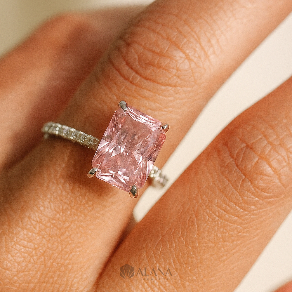 Nhẫn Radiant Hồng Xoàn Nam Phi - RWS090002 - Ảnh 2