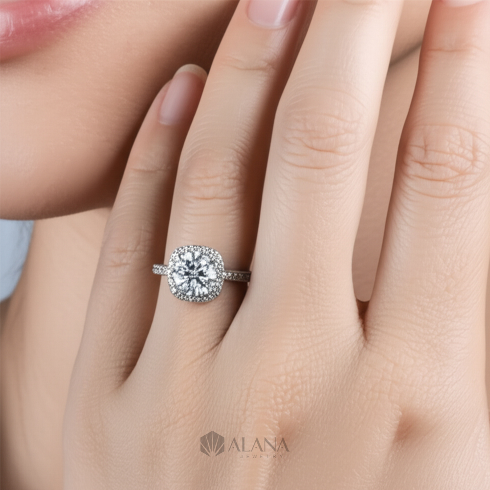 Nhẫn Vuông Đính Moissanite - RWS080011 - Ảnh 3