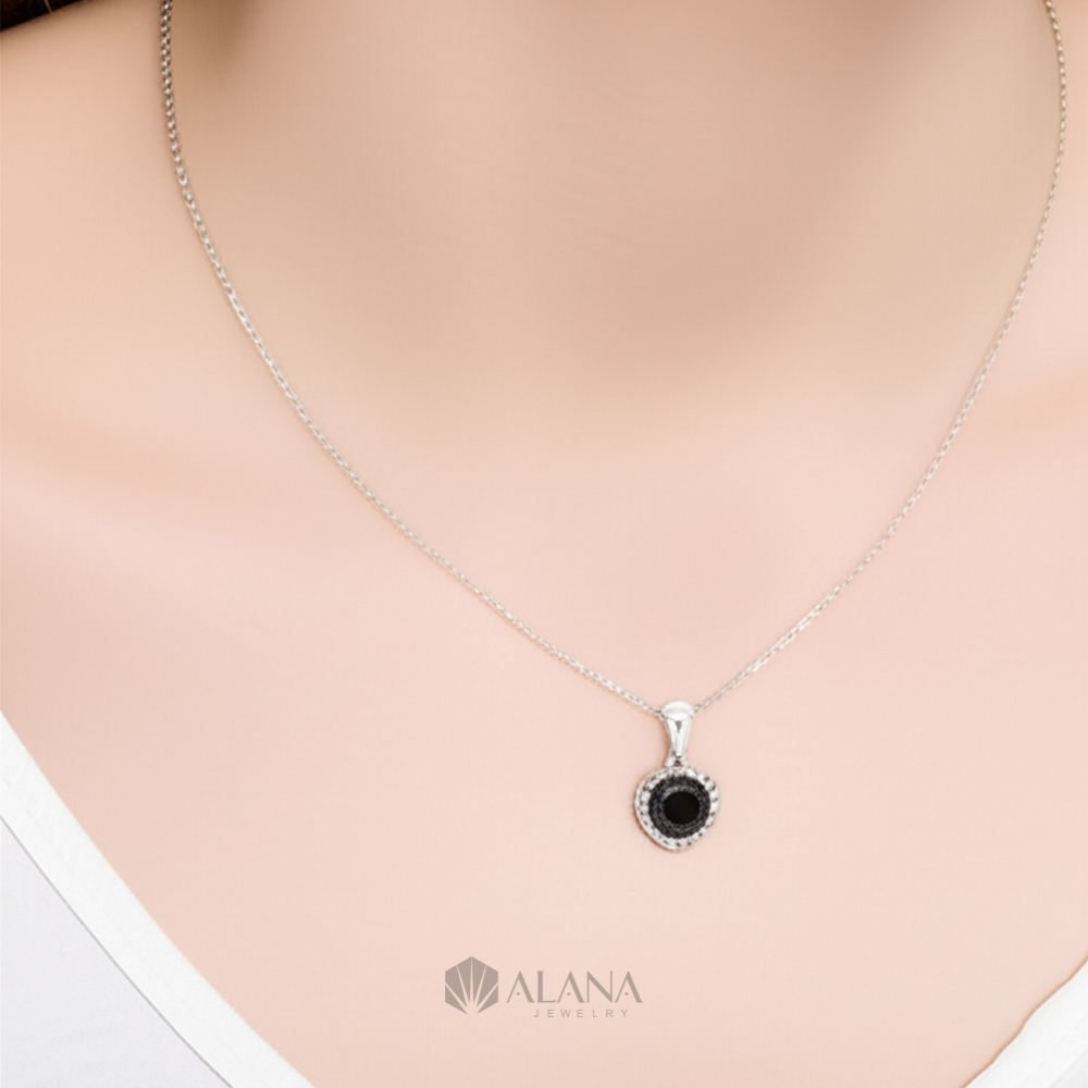 Dây Chuyền Mix Mặt Tim Đen Đính Moissanite - NLWS065012 - Ảnh 6