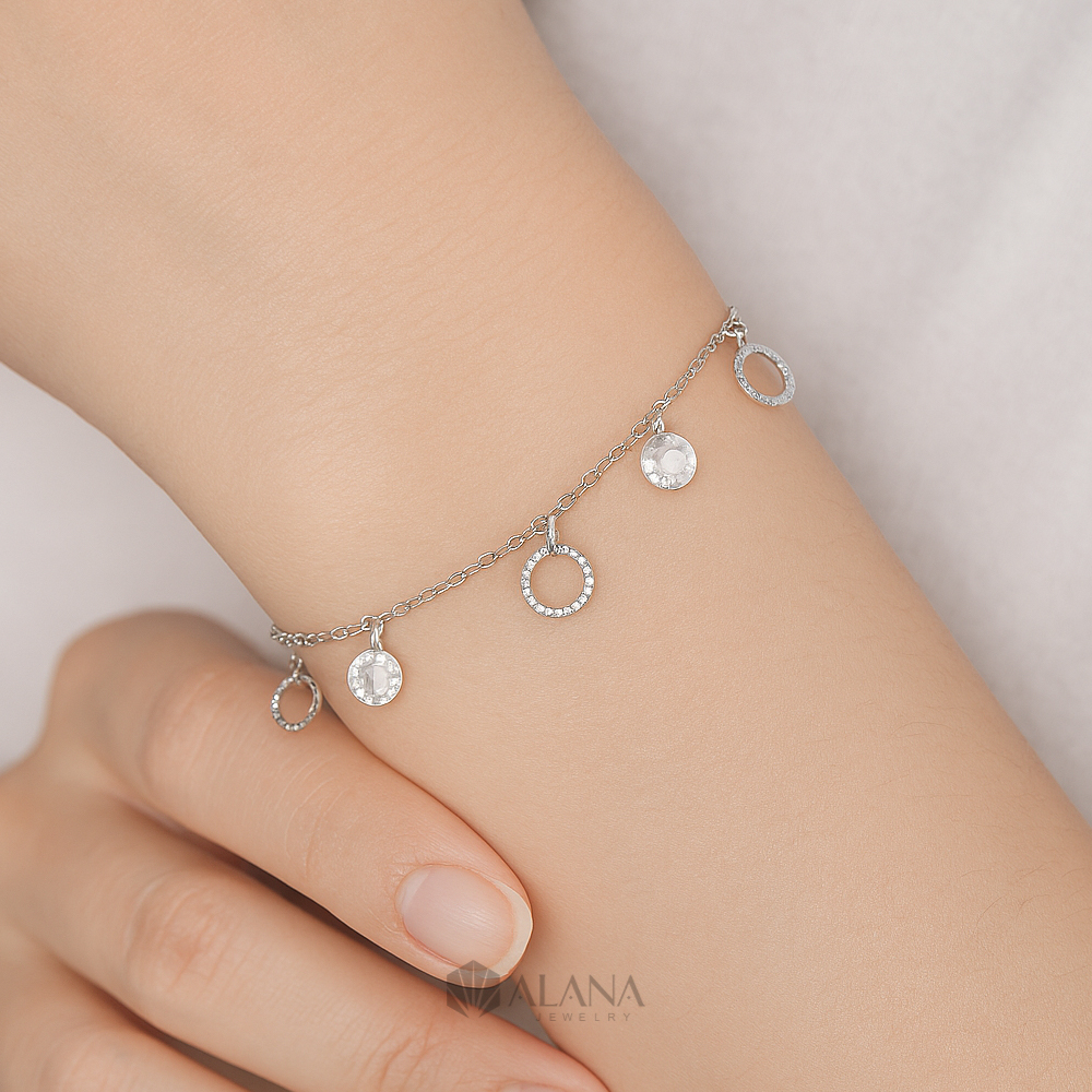 Lắc Tay Mix Mặt Thiết Kế Bạc 925 Xi Vàng Hồng - BRWS001 - Ảnh 6