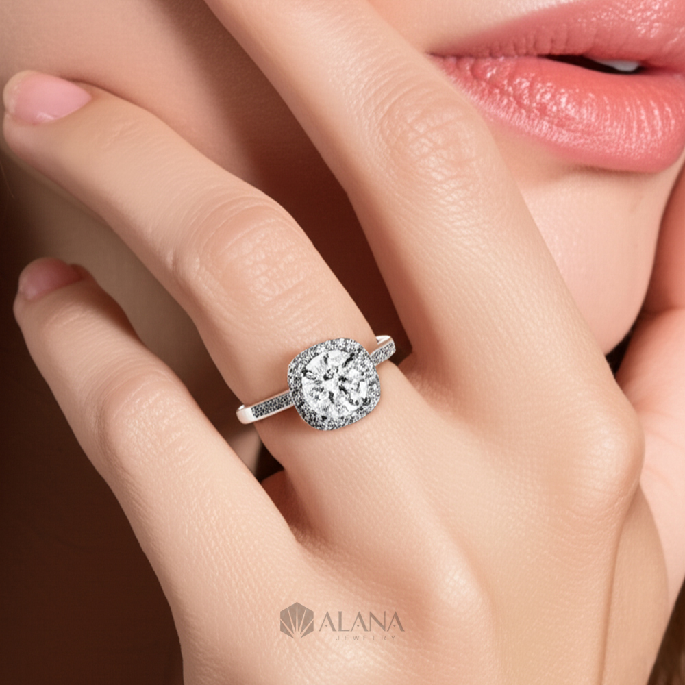 Nhẫn Vuông Đính Moissanite - RWS080011 - Ảnh 6