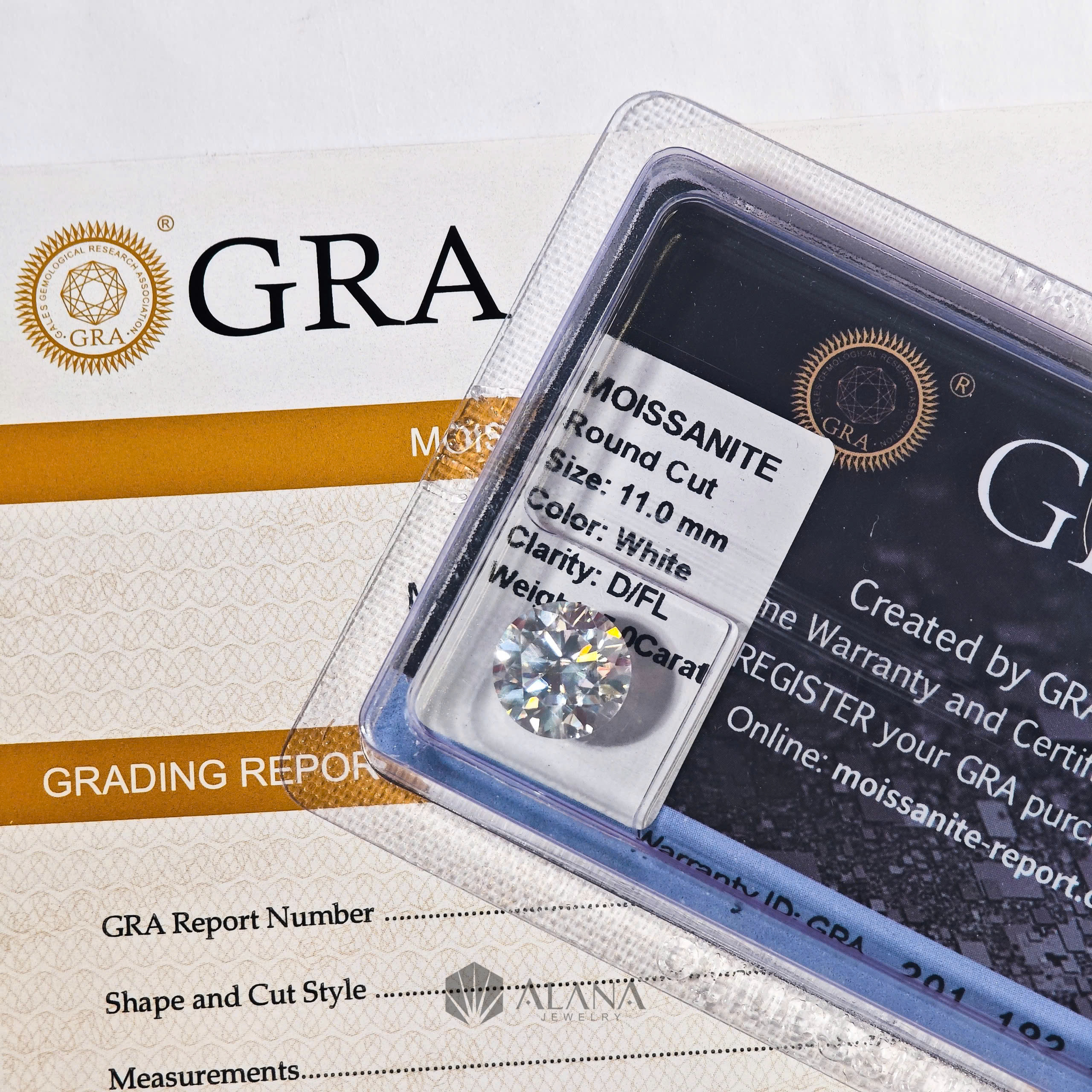 Moissanite Tròn Trắng 11.0mm (GRA) - SP0000106 - Ảnh 4