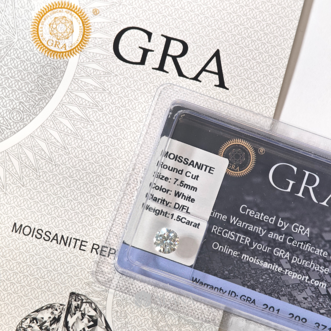 Moissanite Tròn Trắng 7.5mm - SP467 - Ảnh 4