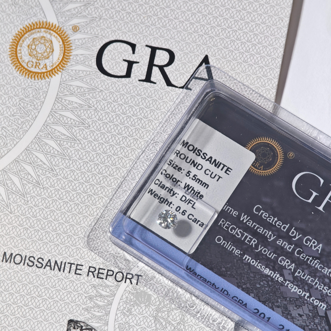 Moissanite Tròn Trắng 5.5mm (GRA) - SP0000112 - Ảnh 4