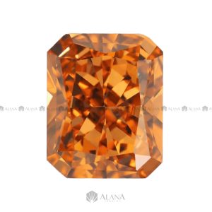 Xoàn Nam Phi Chữ Nhật Cắt Góc Đỏ Cam (H03) 12x14mm - SP034122