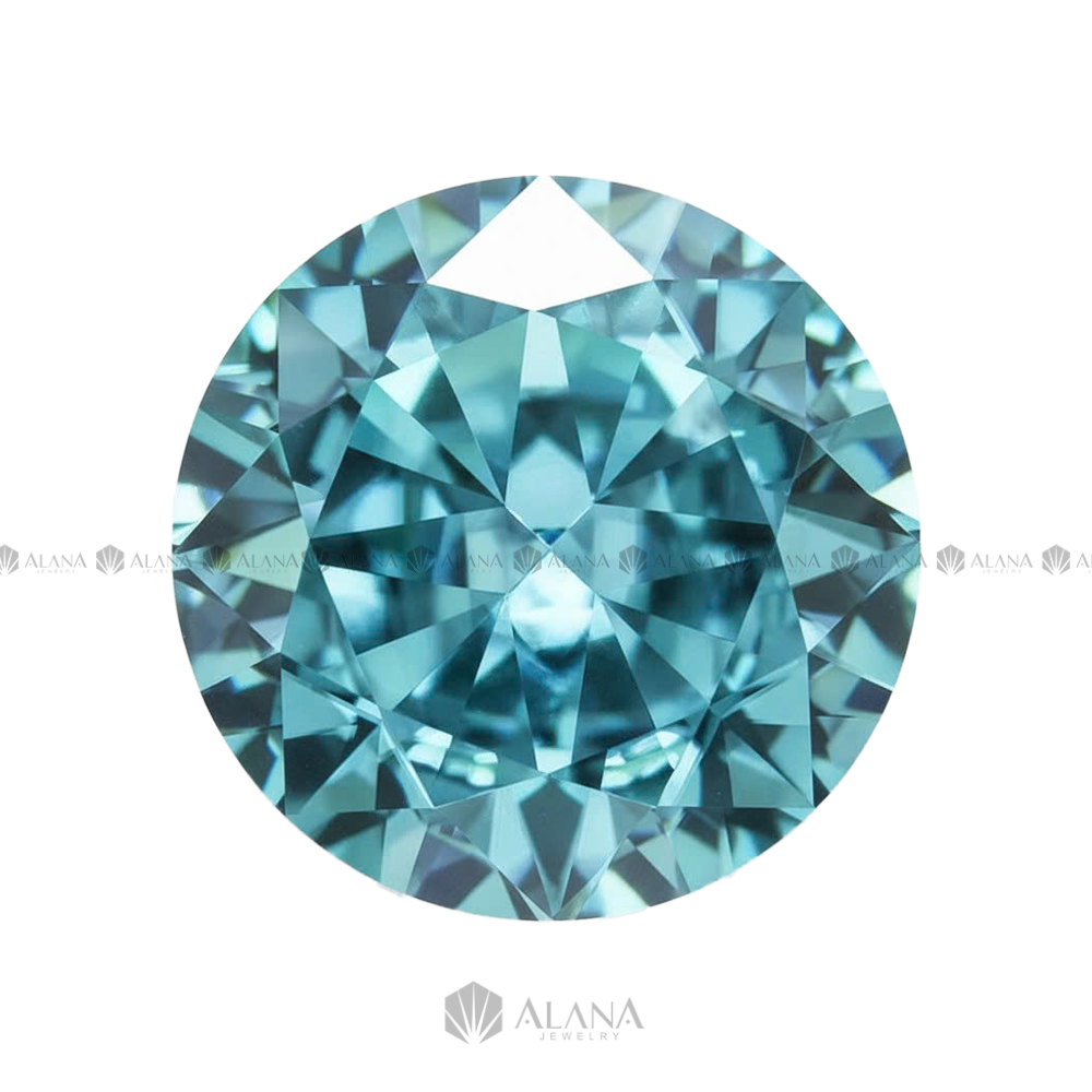 Xoàn Nam Phi Tròn Xanh Nước Biển (G18) 8.0mm - SP034636